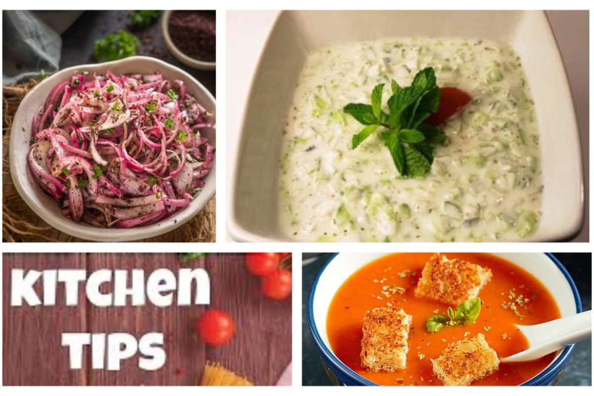 अवांतर, रेसिपी, Recipe, Kitchen Tips, किचन टीप्स, किचन टिप्स, कोबीचे रायते, कांद्याची कोशिंबीर, टोमॅटोचे सूप, पीठ पेरून भाजी, पीठावरची भाजी, कोबीची सजावट