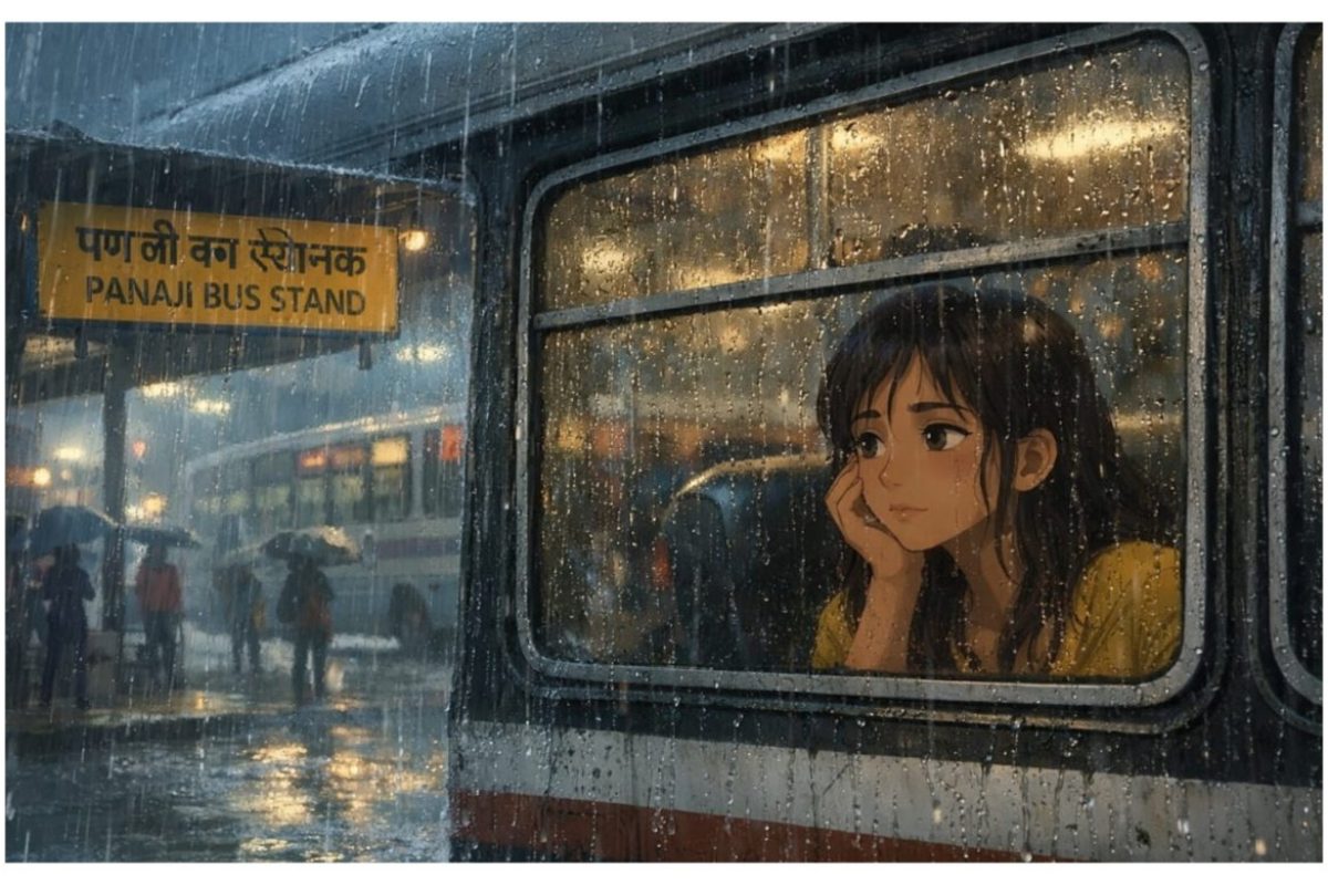 अवांतर, मराठीकथा, मराठीलेखक, मराठीवाचन, मराठी साहित्य, मी मराठी, अभिजात मराठी, पणजीची बस, प्रेमकथा, कोसळणारा पाऊस, बसमधील कोंदटपणा, प्रवाशांची गजबज, पणजीतला पाऊस,